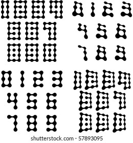 Number sign collection. Vector set.