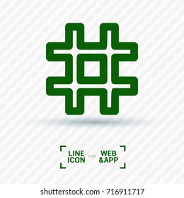 Number sign minimal icon. Hash line vector icon for websites and mobile minimalistic flat design.