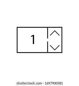 Number sign. Number one and up and down arrows side sign