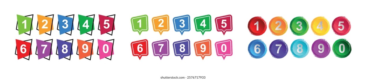 number signs on white background
