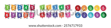 number signs on white background