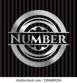 Number silver shiny emblem]. Vector Illustration. Mosaic.