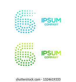 Number Six or 6 with Cross Plus or Positive Logos, Dot and Pixel symbol, Technology and Digital icon, Medical Healthcare Hospital Pharmacy Clinic Signs for your Corporate identity