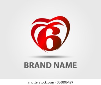 Number six 6 logo icon
