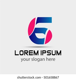 Number six 6 logo icon
