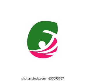 Number six 6 logo icon
