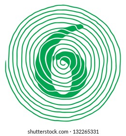 The number six abstract spiral vector illustration