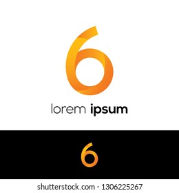 Number Six Abstract Vector Logo Design Template. Creative Number Concept Icon, Logo 6
