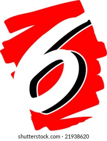number six with background red