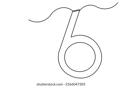 Number six continuous one line drawing of number 6. editable One line drawing of number 6 icon. Vector illustration
