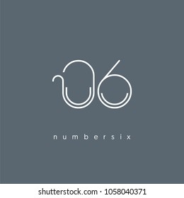 Number six, Digit 6 Logo Icon vector template.