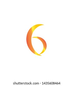 number six in the form of orange