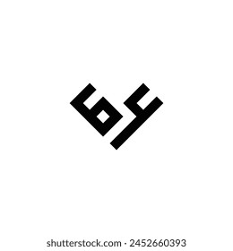 número seis y cuatro corazones símbolo de logotipo de Vector simple