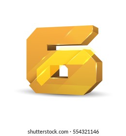 Number Six, futuristic vector concept