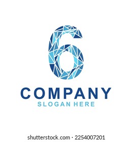 Number Six geometric polygon Logo Vector Design. Abstract, designs concept, logo, logotype element for template.