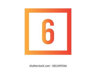 number six with gradient colour