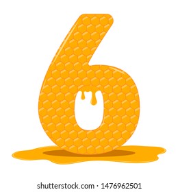 Number six with honey texture for marketing and websites.