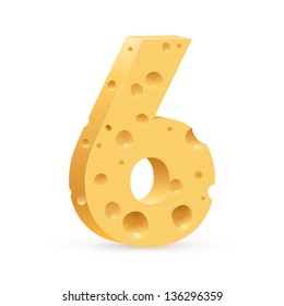 Number six. Illustration on white for design.