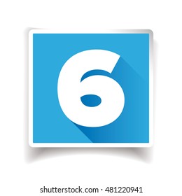 Number six label or number icon
