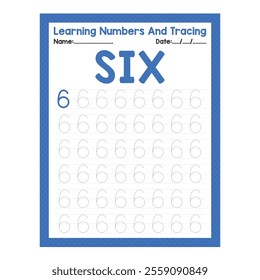 Number Six Learning Number And Tracing