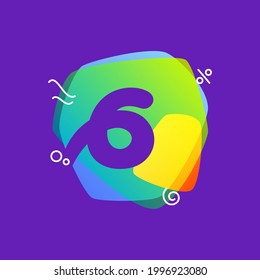 Number six logo for flash sale discount. Trendy promotion template for your web banner designs, closeout advertising, retail posters, special offer placard.