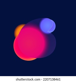 Number six logo in Glass morphism style. Vector multicolor translucent icon on black background. Perfect for colorful art, modern design, vibrant blurry advertising, multimedia identity.