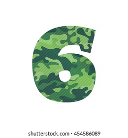 Number Six Logo Green Camouflage Vector Stock Vector (royalty Free 