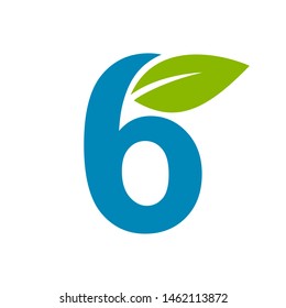 Number Six Logo with Leaves