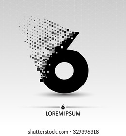 Number six logo vector design illustration