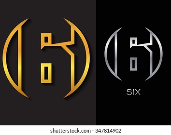 Number six logo.Logo 6 vector template.