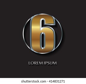 Number six logo.Logo 6 vector template.