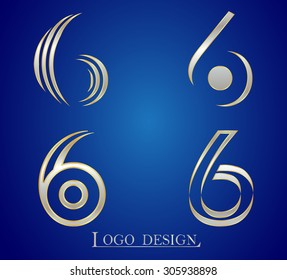 Number six logo.Number 6 logo design.Vector template.
