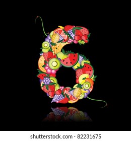 Number six made from fruits. See others in my gallery