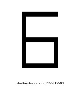 Number six, numeral icon