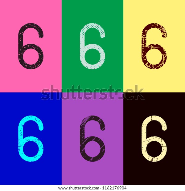 Number Six Numeral Simple Letter Pop Stock Vector Royalty