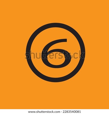 The number six is often represented by a simple, stylized symbol resembling the digit 