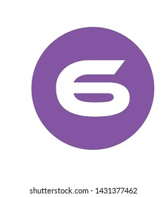 number six in a purple circle