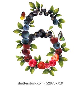 Number six of realistic berries.