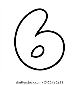 Number six street font graffiti throwup vector design 