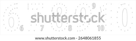 Number Six To Ten Dot To Dot, 1,2,3,4,5, Six, Sever, Eight, Nine, Ten, One, Zero Vector Art Illustration, Connect The Dots Puzzle Game