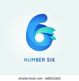 Number six in trend shape style