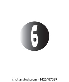 number six in a vector shape circle