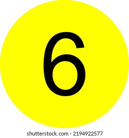 Number Six vector symbol. Decimal number 6.
