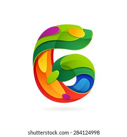 Number six volume logo, vector design template elements
