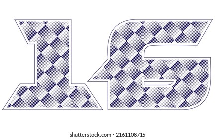 Number Sixteen With Dotted Pattern Vector Illustration. Blue Number 16 Isolated On A White Background
