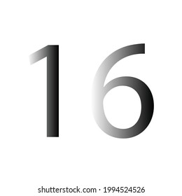 NUMBER SIXTEEN SIMPLE CLIP ART VECTOR