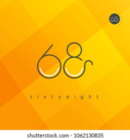 Number sixty eight, Digit 68 Logo Icon vector template.