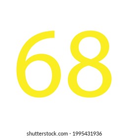 NUMBER SIXTY EIGHT SIMPLE CLIP ART VECTOR