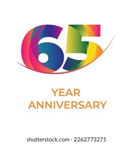 logo del número sesenta y cinco aniversario de 55 años