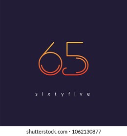 Number sixty five, Digit 65 Logo Icon vector template.